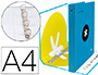 Carpeta Liderpapel Antartik A-4  4 anillas 40 mm. azul